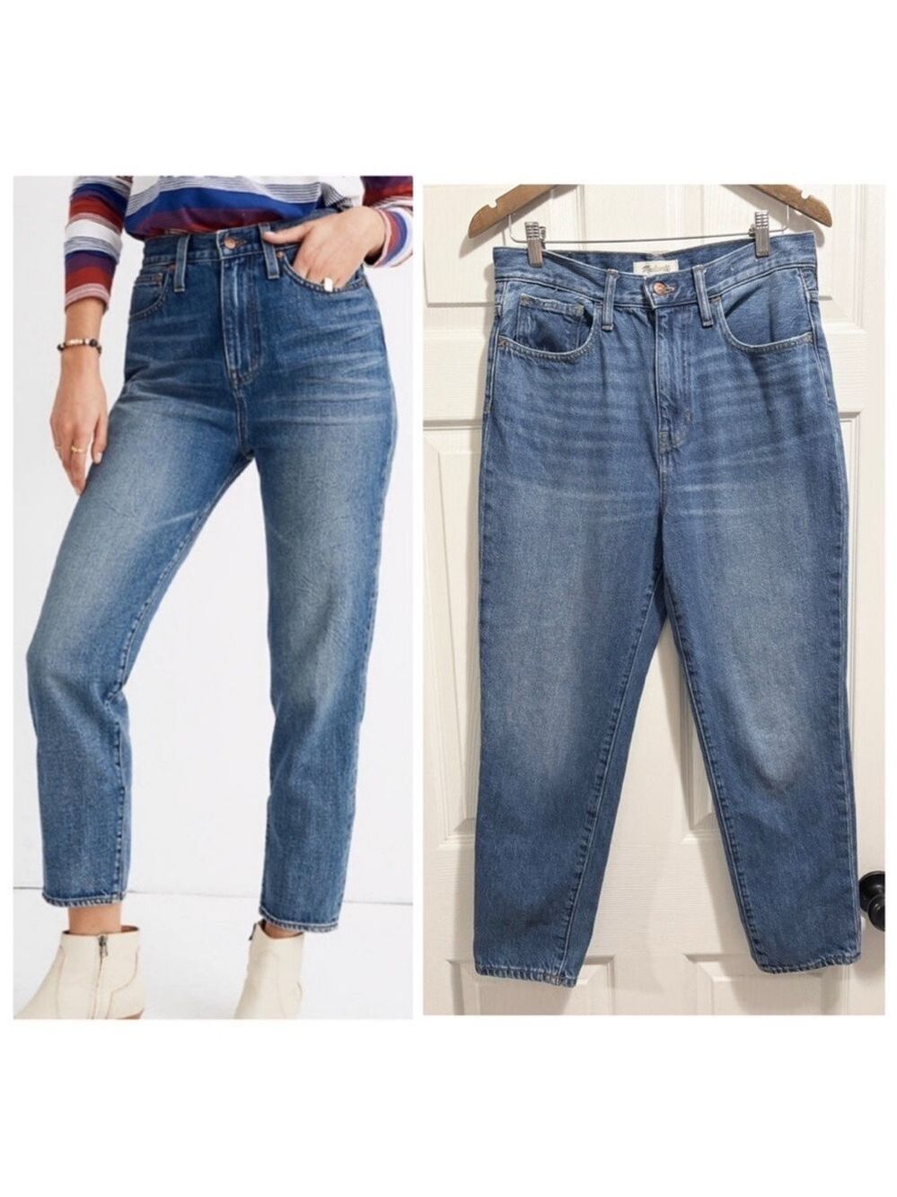 Madewell The Mom Jeans High Waist Med Wash Loose Slouchy Size 28